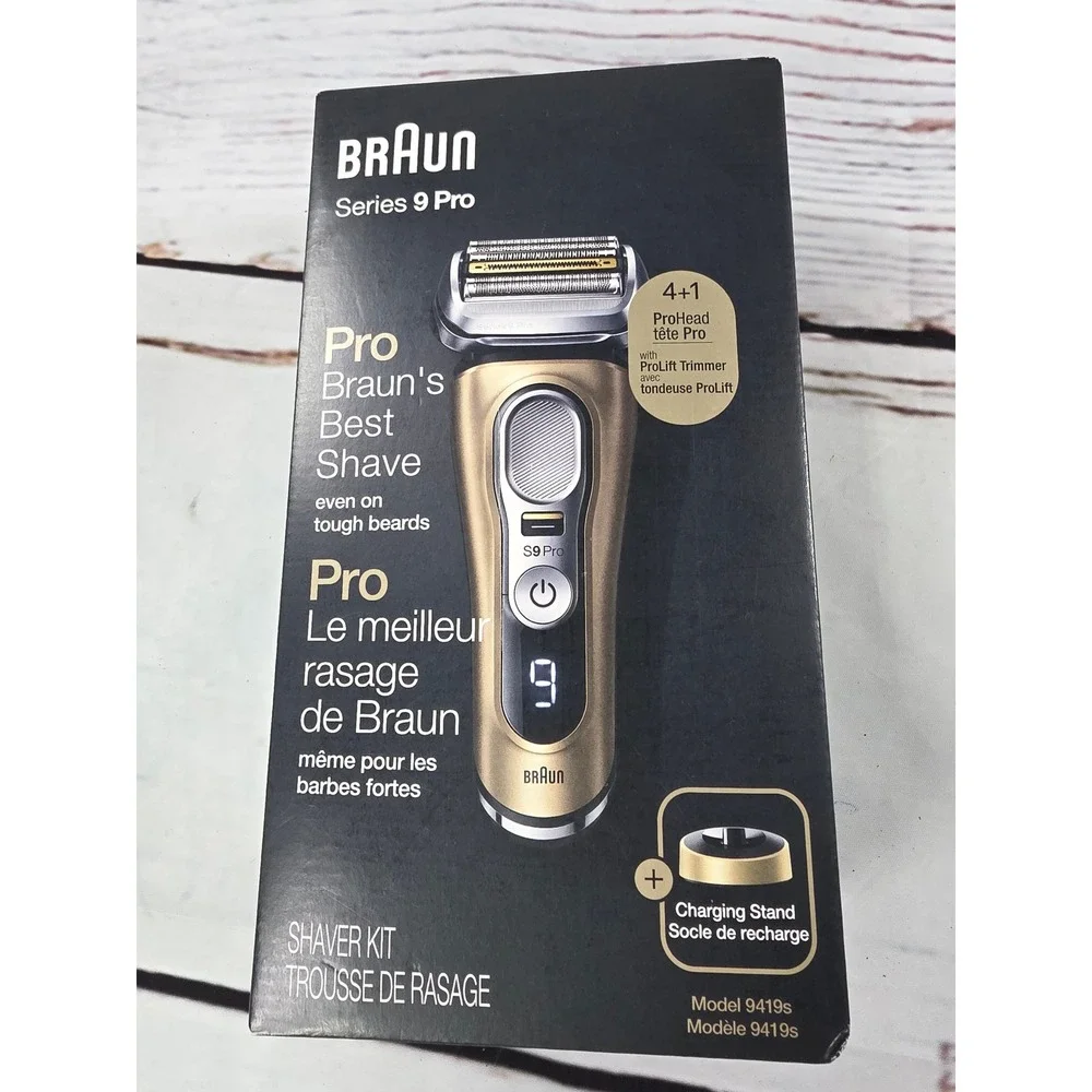 Braun Series 9 Pro 9419s Electric Shaver Kit Noble Gold with Charging Stand NEW